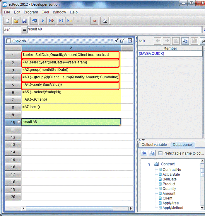 esProc database development-14